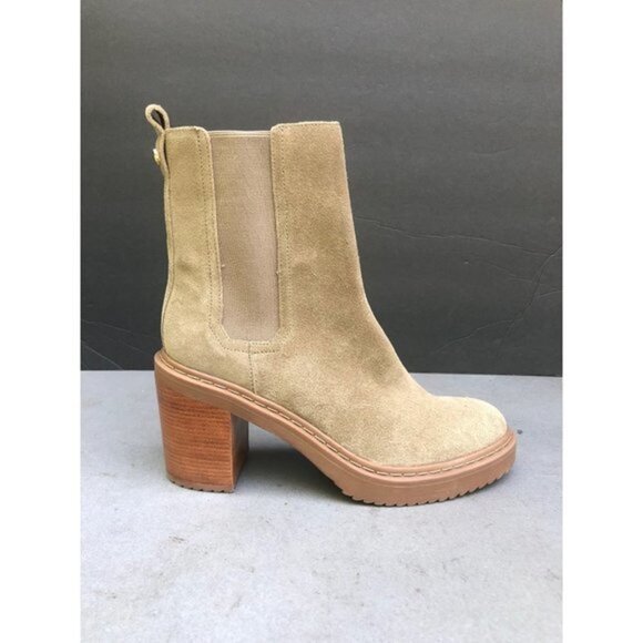LOUISE ET CIE woman's Varsan Platform Chelsea Boot In Sandstorm Suede size 8.5 - Picture 3 of 7
